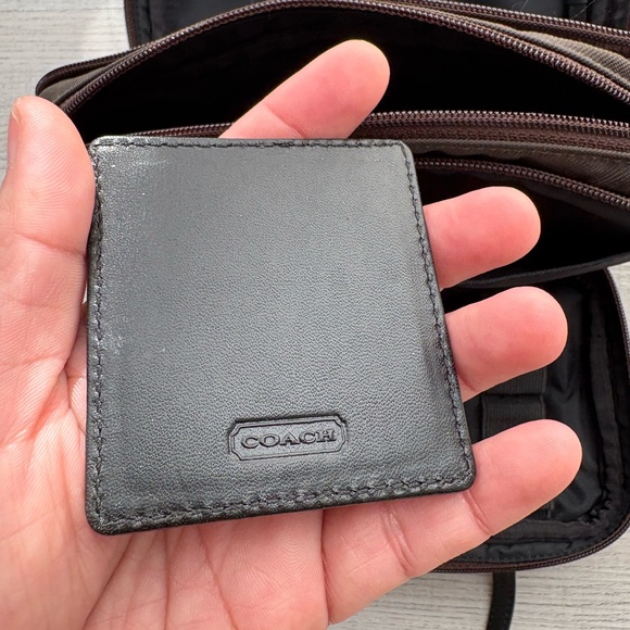 Rare VTG 90s COACH Makeup travel Bag Makeup Pouch with Mirror and handles - Picture 7 of 10